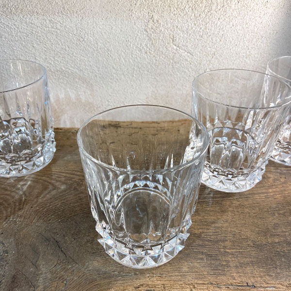 Series of 6 crystal whiskey glasses