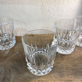 Series of 6 crystal whiskey glasses