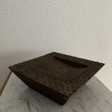 Square ashtray vintage carved wood