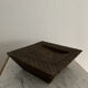 Square ashtray vintage carved wood