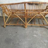 Sofa bench vintage rattan