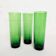 Trio de grands verres long drink en verre bullé vert