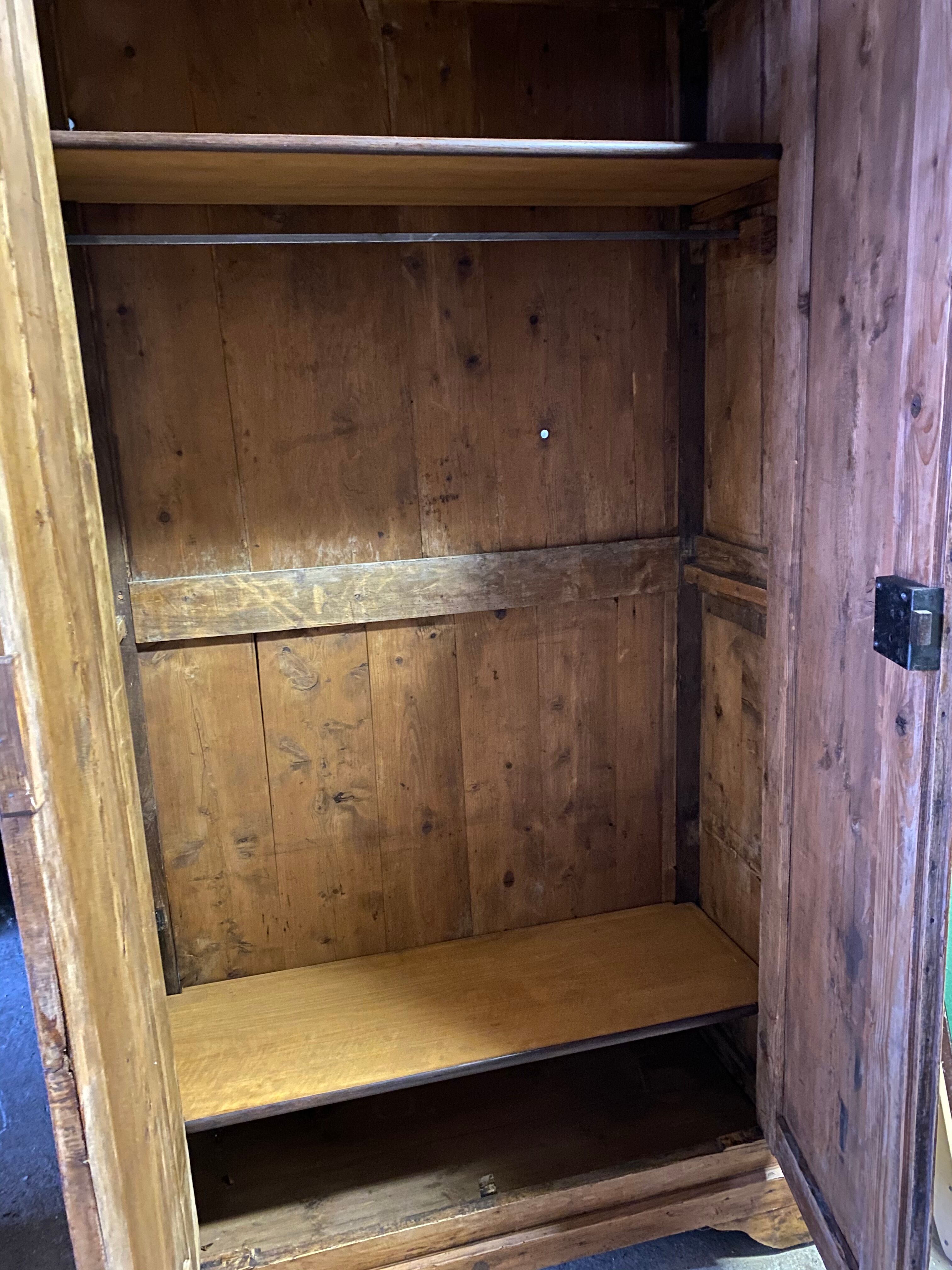 Large old pine cabinet