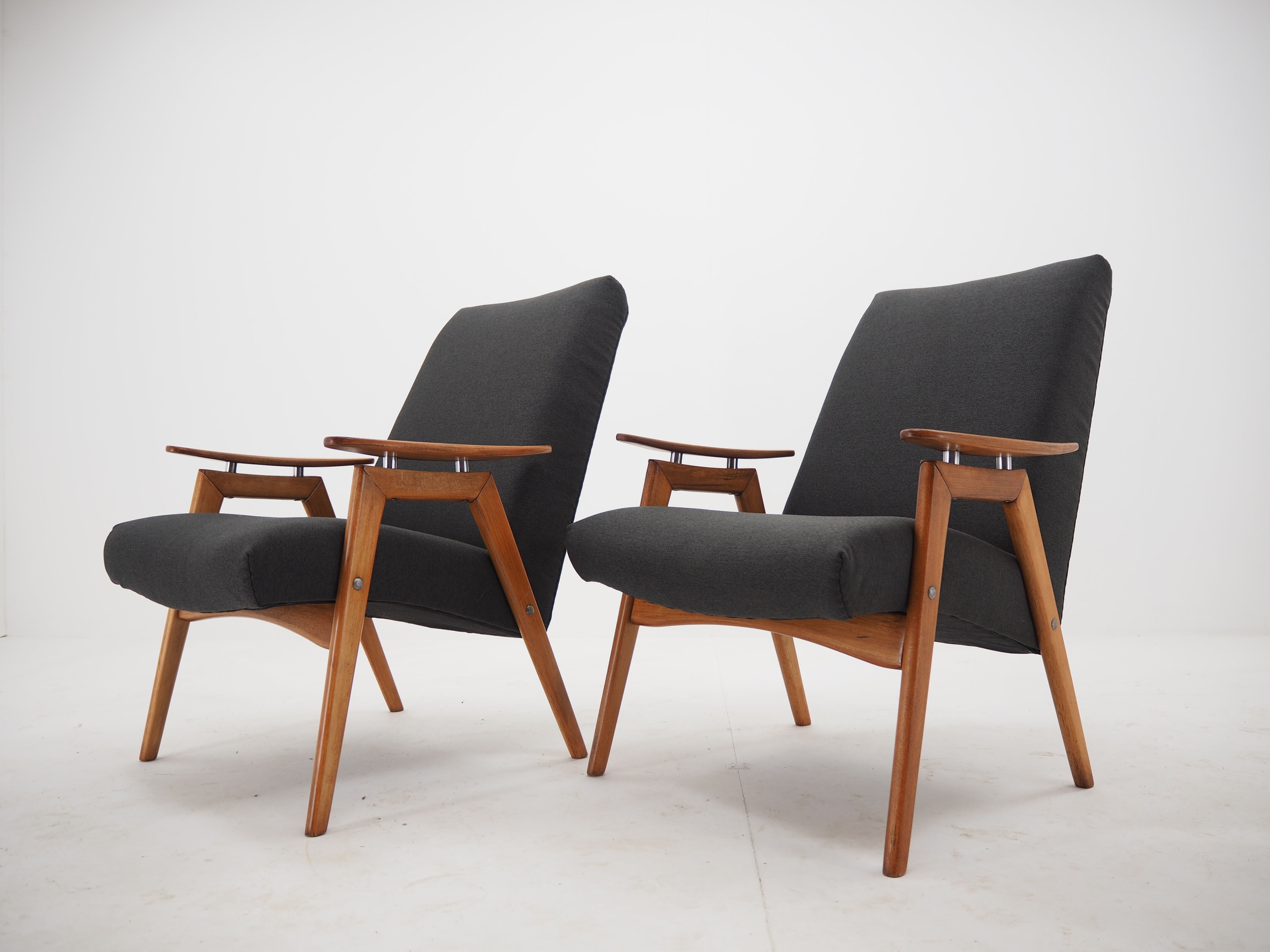 Pair of midcentury armchairs Czechoslovakia 1960s