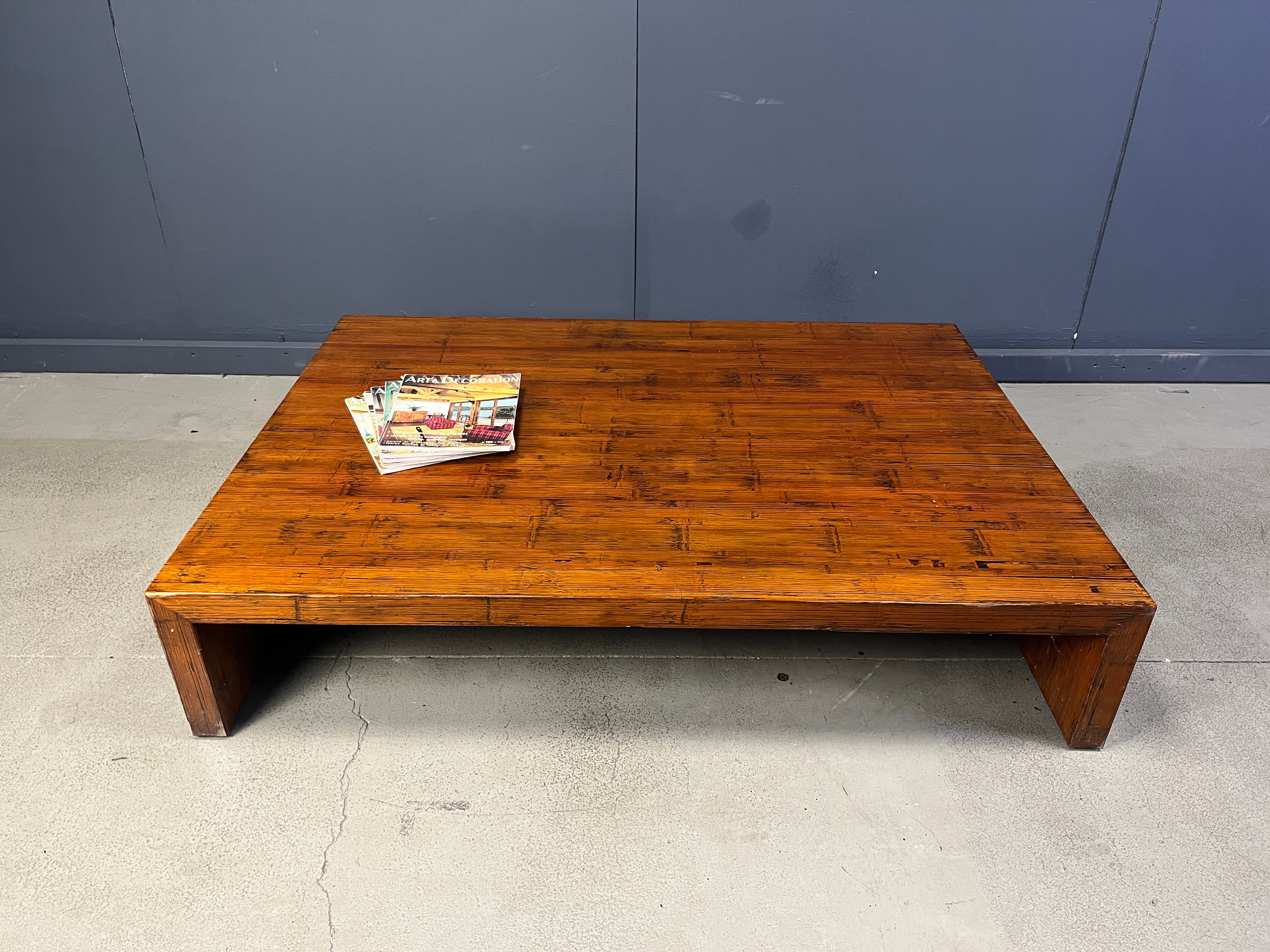 Large coffee table in bamboo attributed to Axel Vervoordt, 1980s
