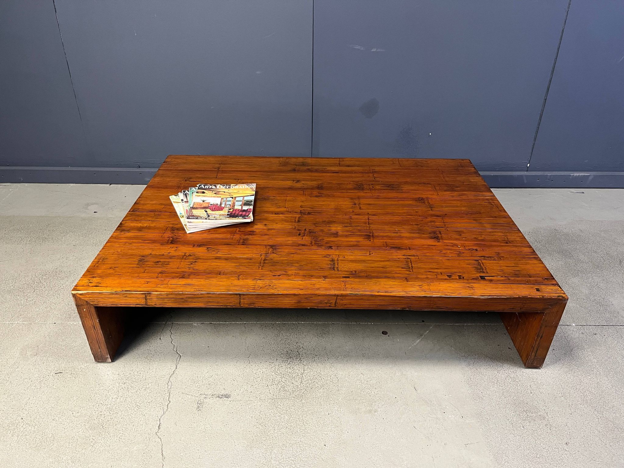 Large coffee table in bamboo attributed to Axel Vervoordt, 1980s