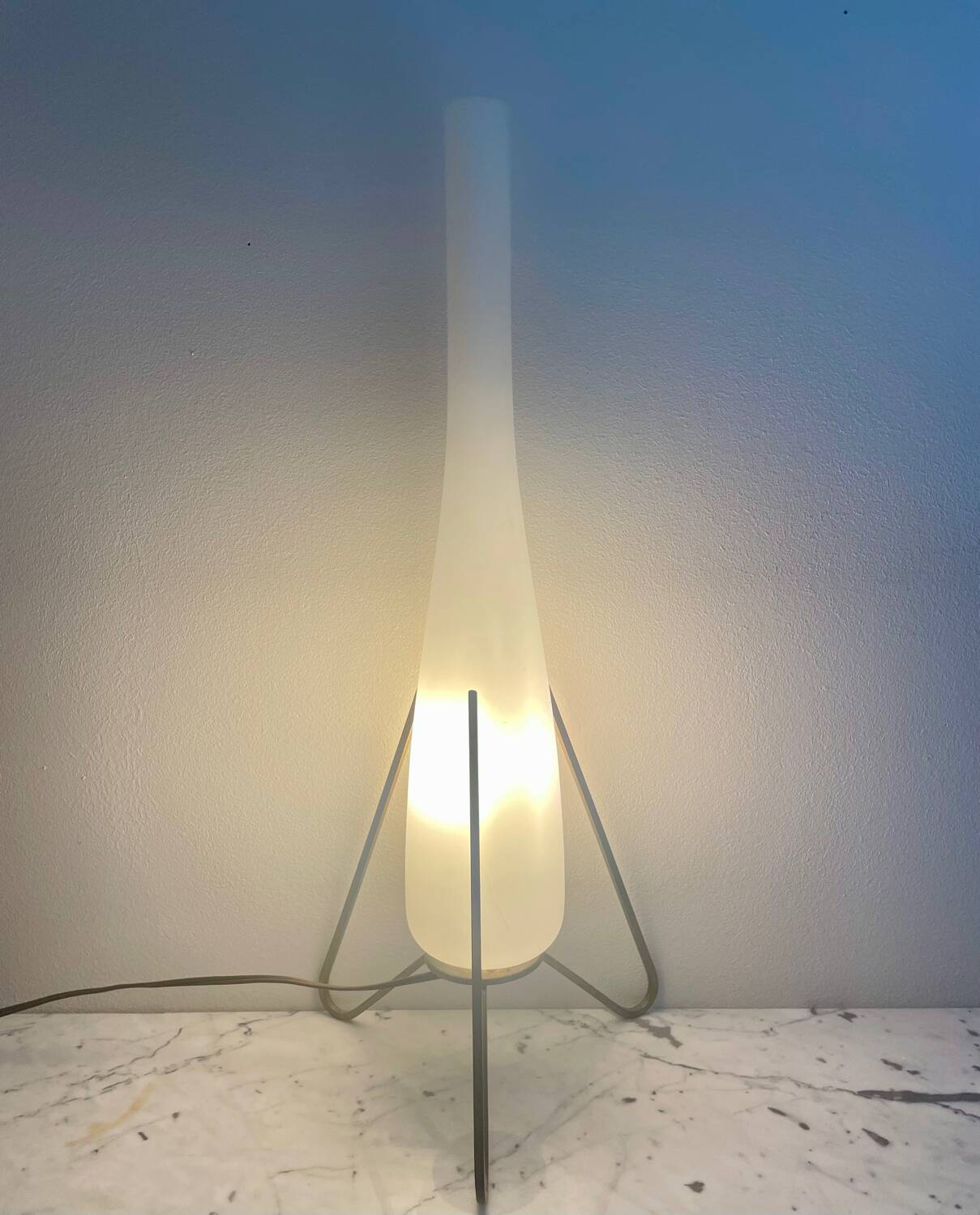 Space age opaline brass lamp from the 60s