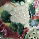 Vintage french majolica serving bowl for grapes