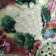 Vintage french majolica serving bowl for grapes