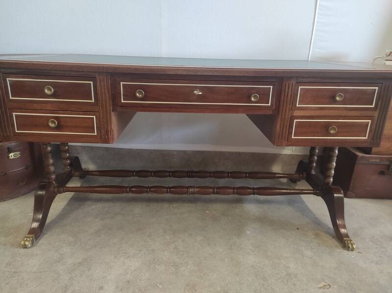Double-sided mahogany empire desk