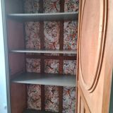 Raw wood lichen cabinet and apple dpie fabrics
