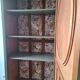 Raw wood lichen cabinet and apple dpie fabrics