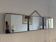 Vintage 1950s triptych barber mirror in duck blue - 22 x 86 cm