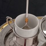 Vintage duo silver metal lunch set 2 cups