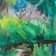 Table "Reflections in water" HST from 1942 by Marcelle GUETTA-FATTAL (1922-2009)