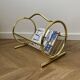 Gold Mid Century Modern Magazine Rack, 70s