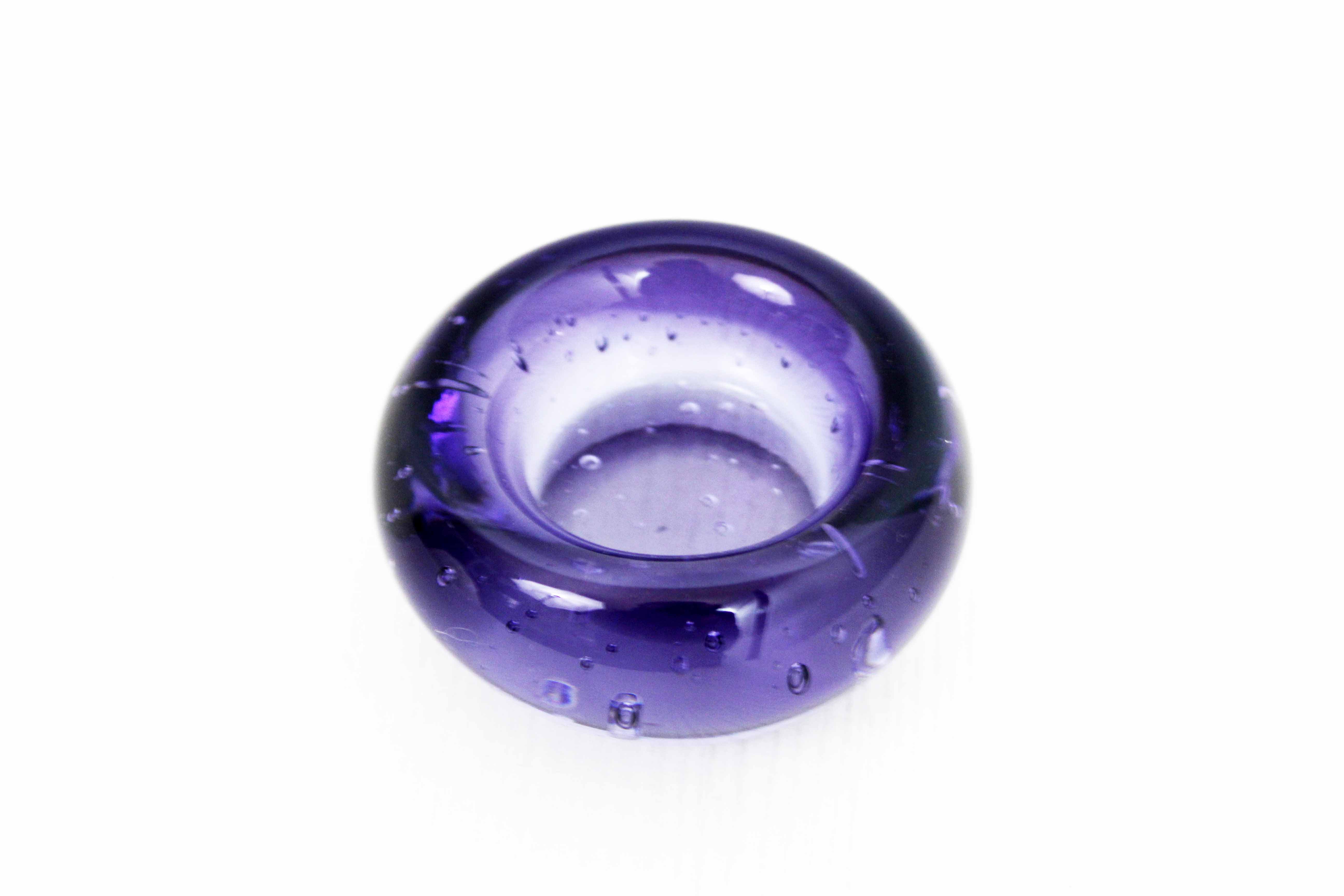 Thick glass tealight holder from the 70s/80s