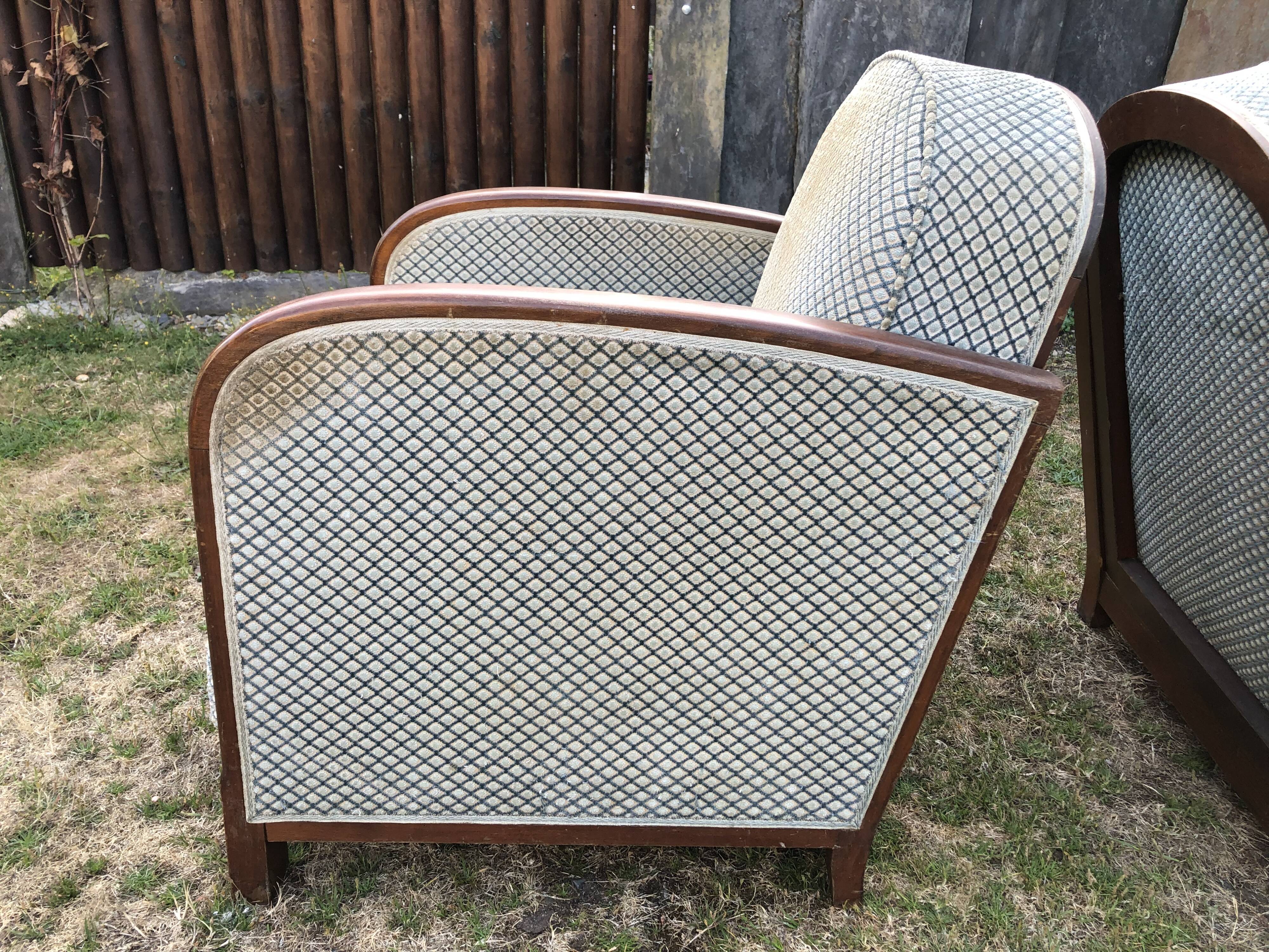 Duo de fauteuils club vintage