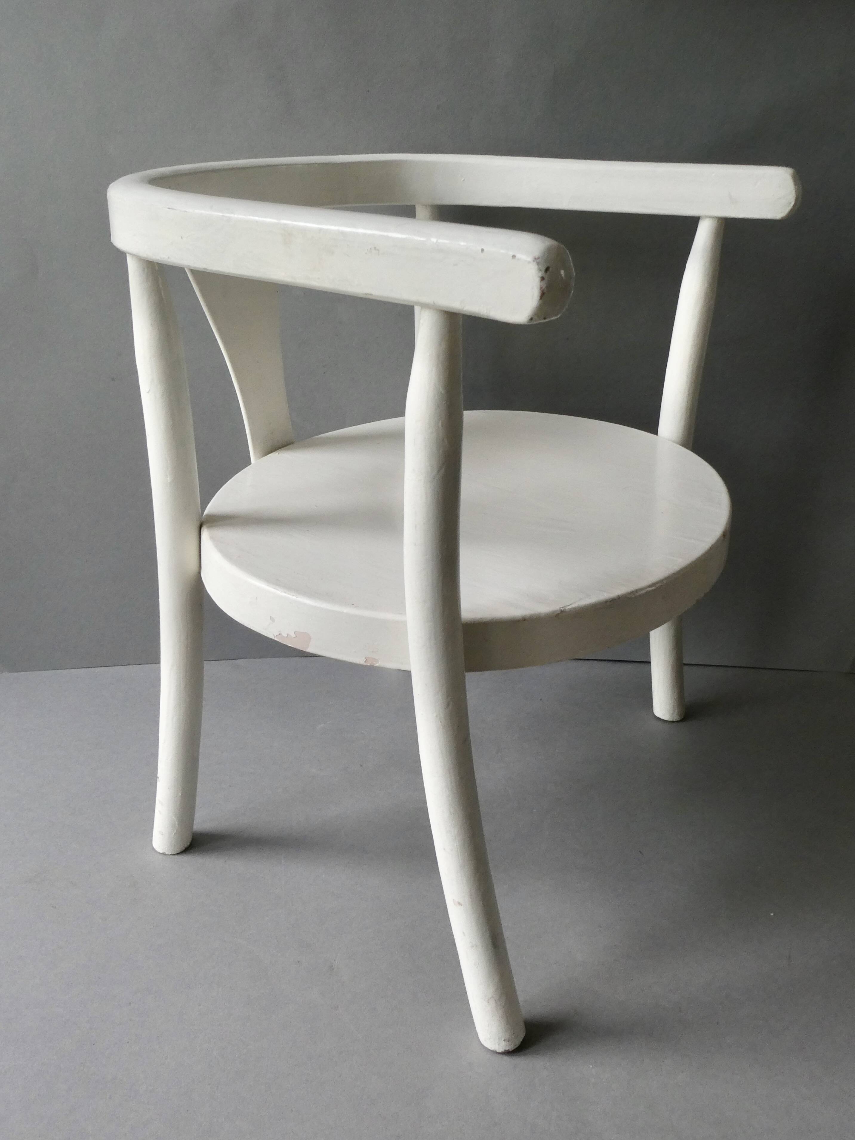 Baumann children's chair, white lacquered, around 1960.
