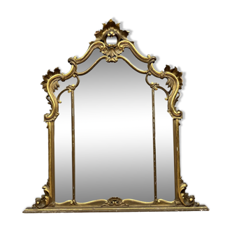 Miroir style Louis XV en bois doré vers 1950