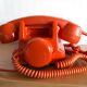 Vintage Orange Socotel dial phone, 1978