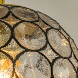 Iron and clear glass pendant from Limburg, Germany, 1960s.