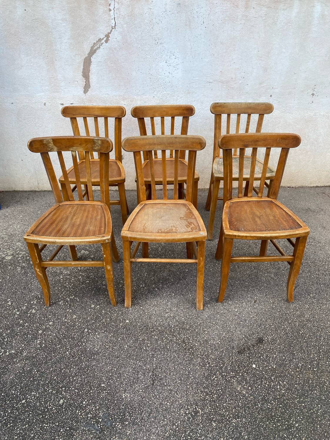 Set of 6 raw bistro chairs