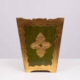 Set of 3 florentine newspaper rack, letter holder, paper basket 1960s italy