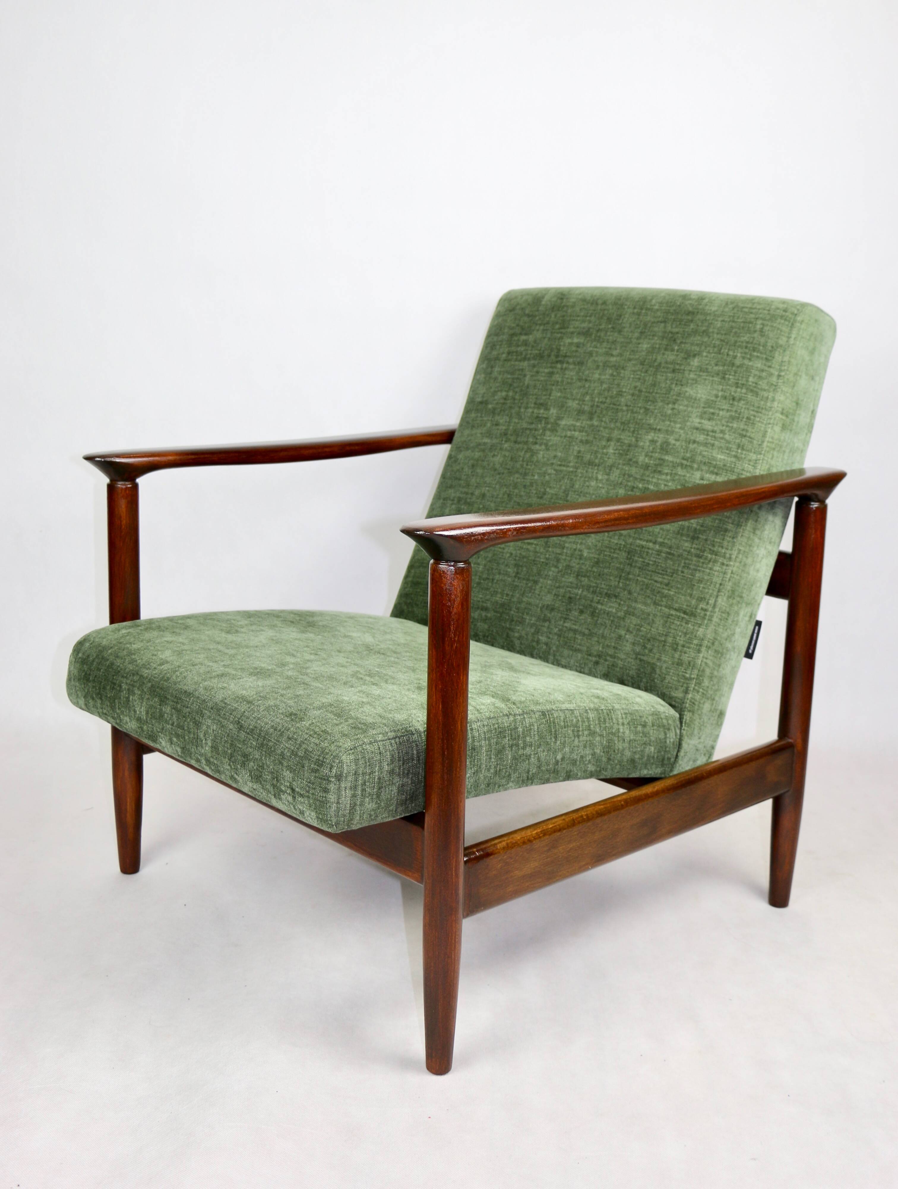 Green Olive GFM-142 Armchair by Edmund Homa, 1970s