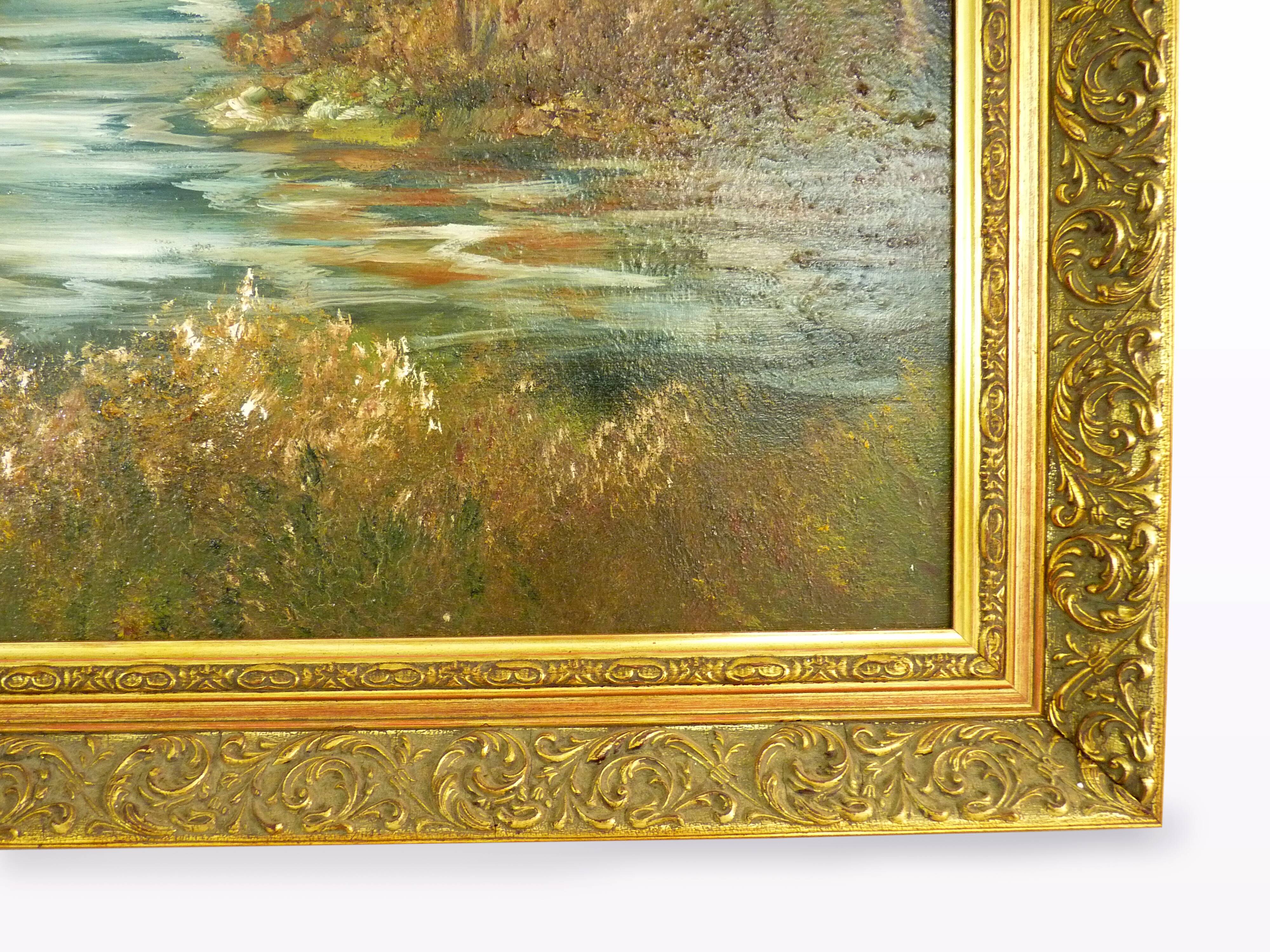 Great oil on canvas by Jeanne Piquemal. Ariegean painter. Year 50 70