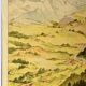 School poster vintage school landscape mountain two-sided signed Raylambert for Rossignol 50s