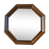 Miroir vintage en bois forme octogonale