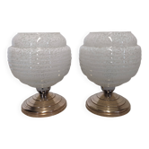 Pair of Art Deco style bedside or mood lamps