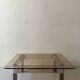 Square coffee table in smoked brown plexiglass and chrome, 1970s design