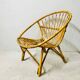 Adult basket armchair in vintage wicker rattan 1960s