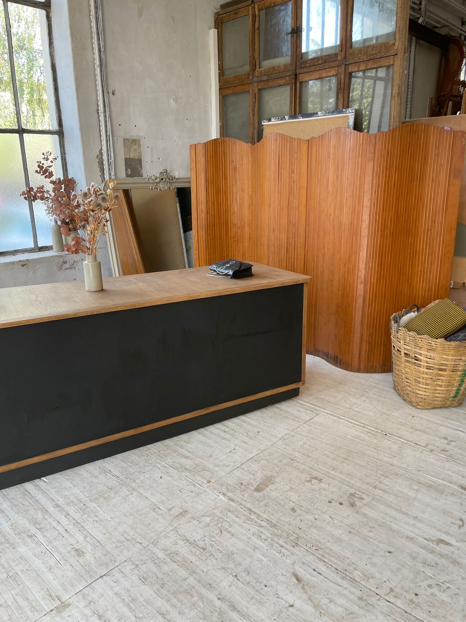 Two-sided counter sliding doors oak XXL 4m enfilade