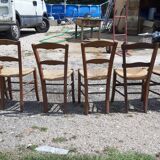 6 antique mulched chairs