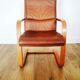 Camel leather sled chair from Mace