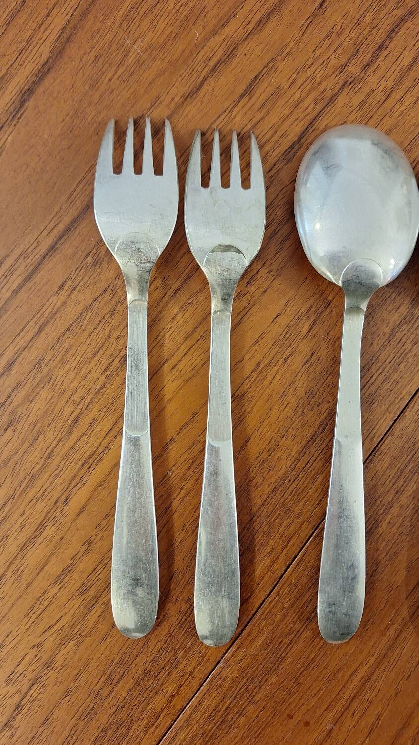 SFAM silver metal serving set for 2
