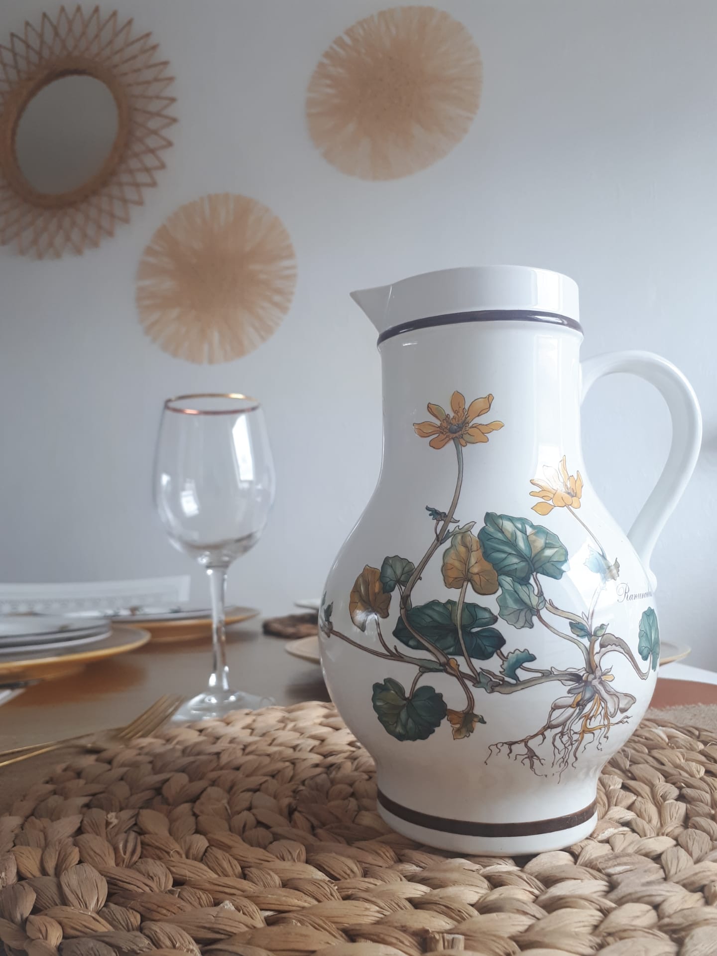 "Ranunculus" pitcher from Boch's Botanica service