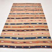 Tapis beige et bleu antique 5x8, 145x230 cm
