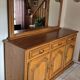 Rustic style buffet with mirror – Solid wood – Very good condition