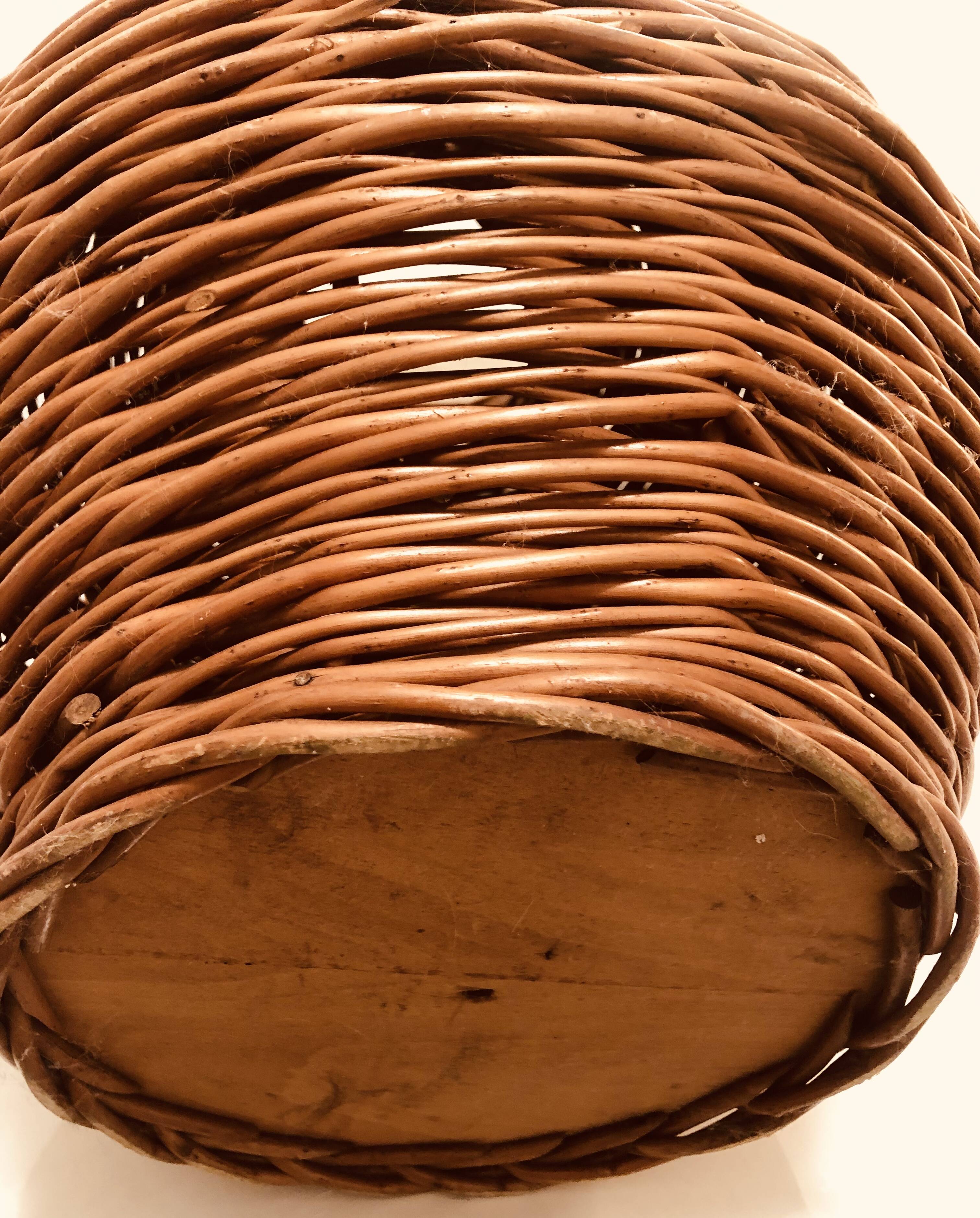 Large 50 cm wicker jar from the 60s and 70s