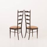 Set of two high ladder back Chiavari chairs attr. to Paolo Buffa, Italy
