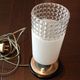 Tube bedside lamp with bi-material/vintage glass lampshade, 60/70s