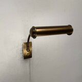 Vintage German brass patinated wall lamp with a gooseneck design by Honsel, 1970s.