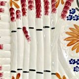 Set of 6 old Onnaing barbotine asparagus plates