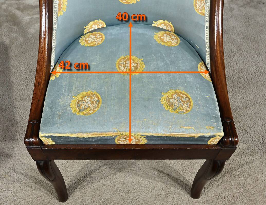 Pair of Mahogany Gondola Chairs, Restoration period – Part 1 of the 19th century