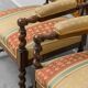 Pair of antique armchairs in wood and fabric with armrests – Classic style