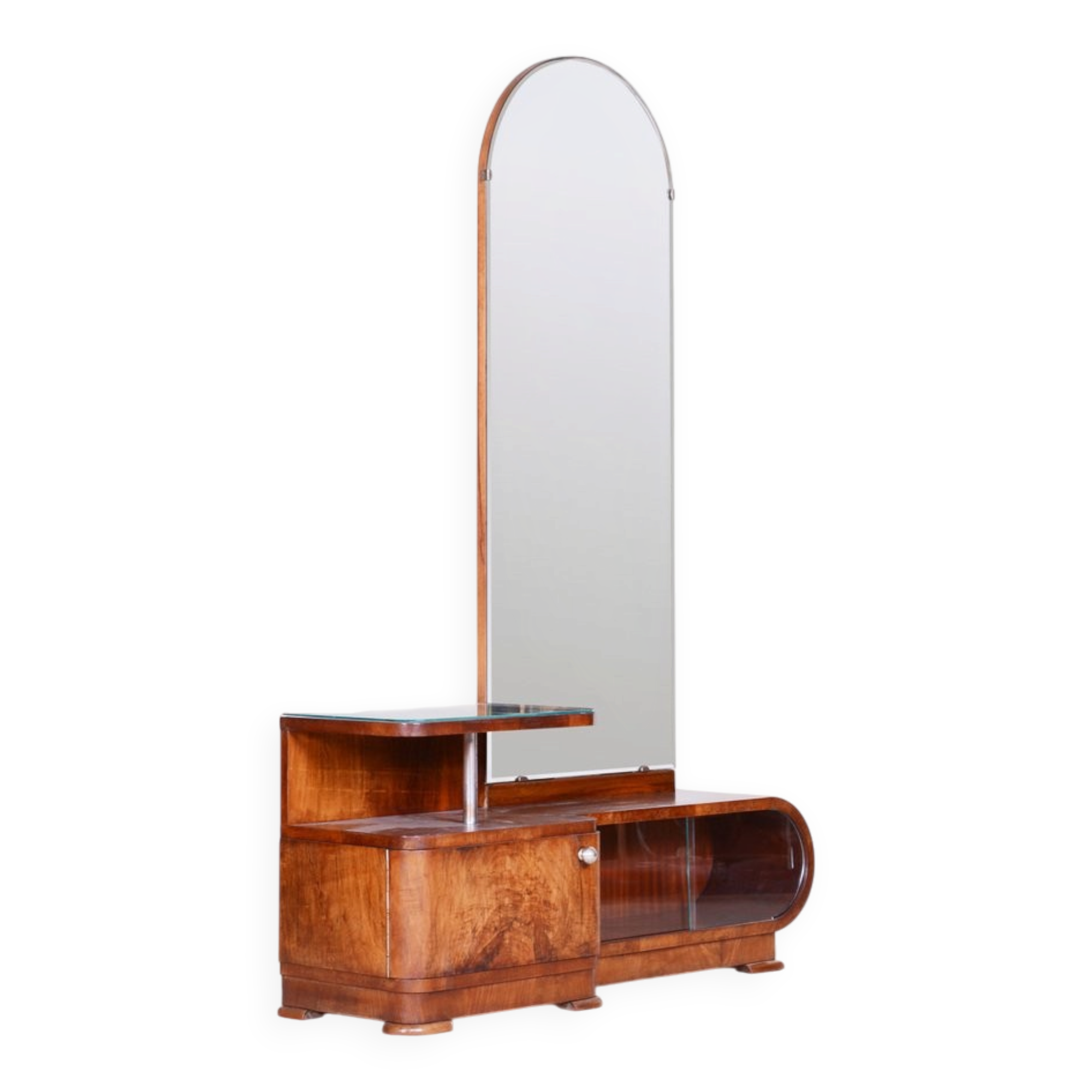 Art Deco Dressing Mirror in Walnut, Czech, 1920s